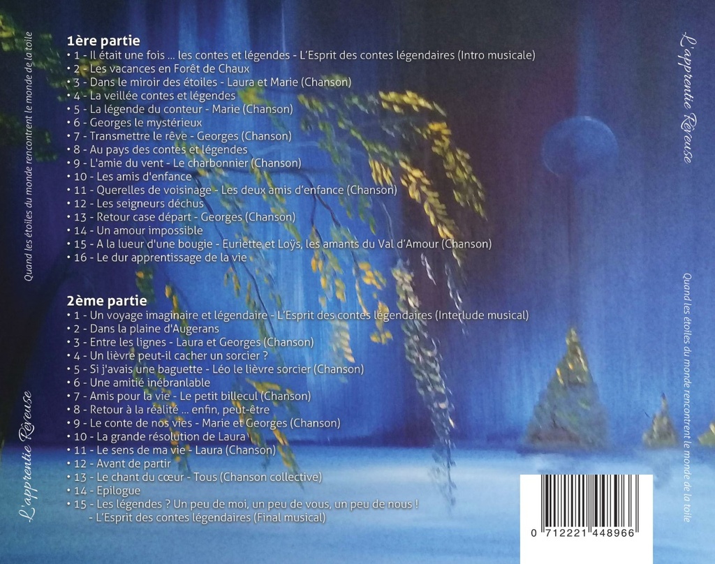 Dos CD conte musical l'Apprentie rêveuse